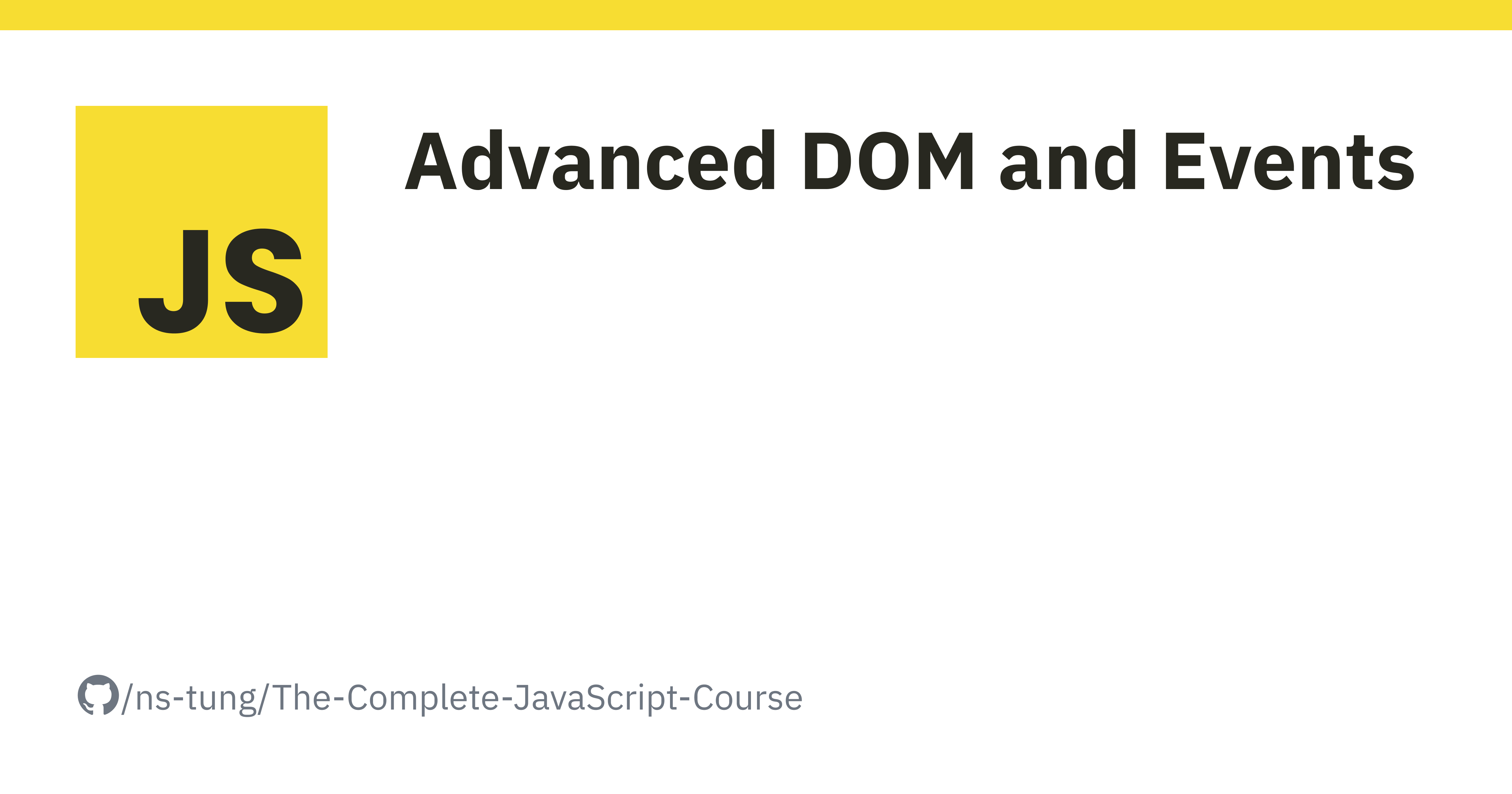 Advanced DOM and Events