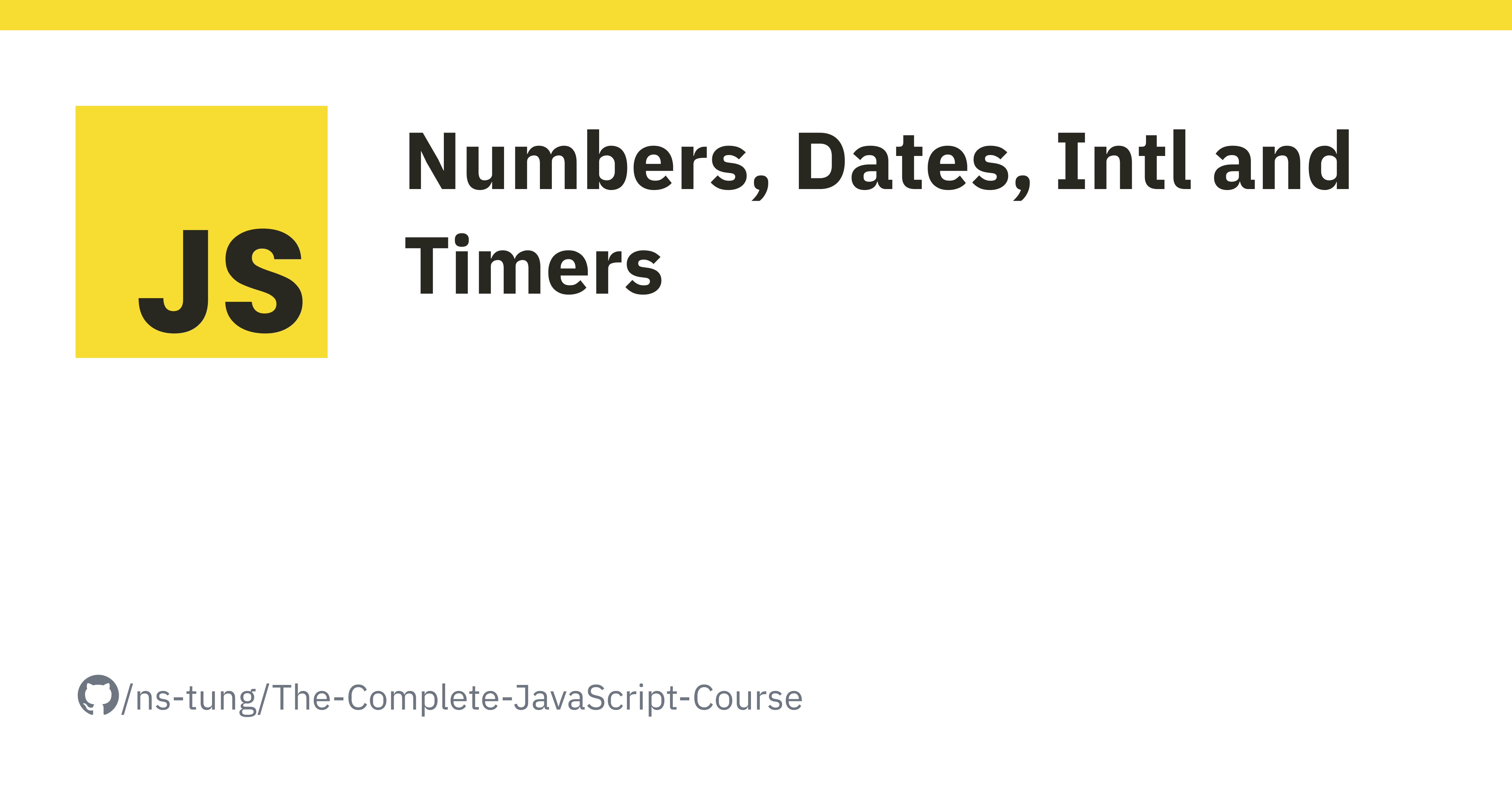 Numbers, Dates, Intl, and Timers