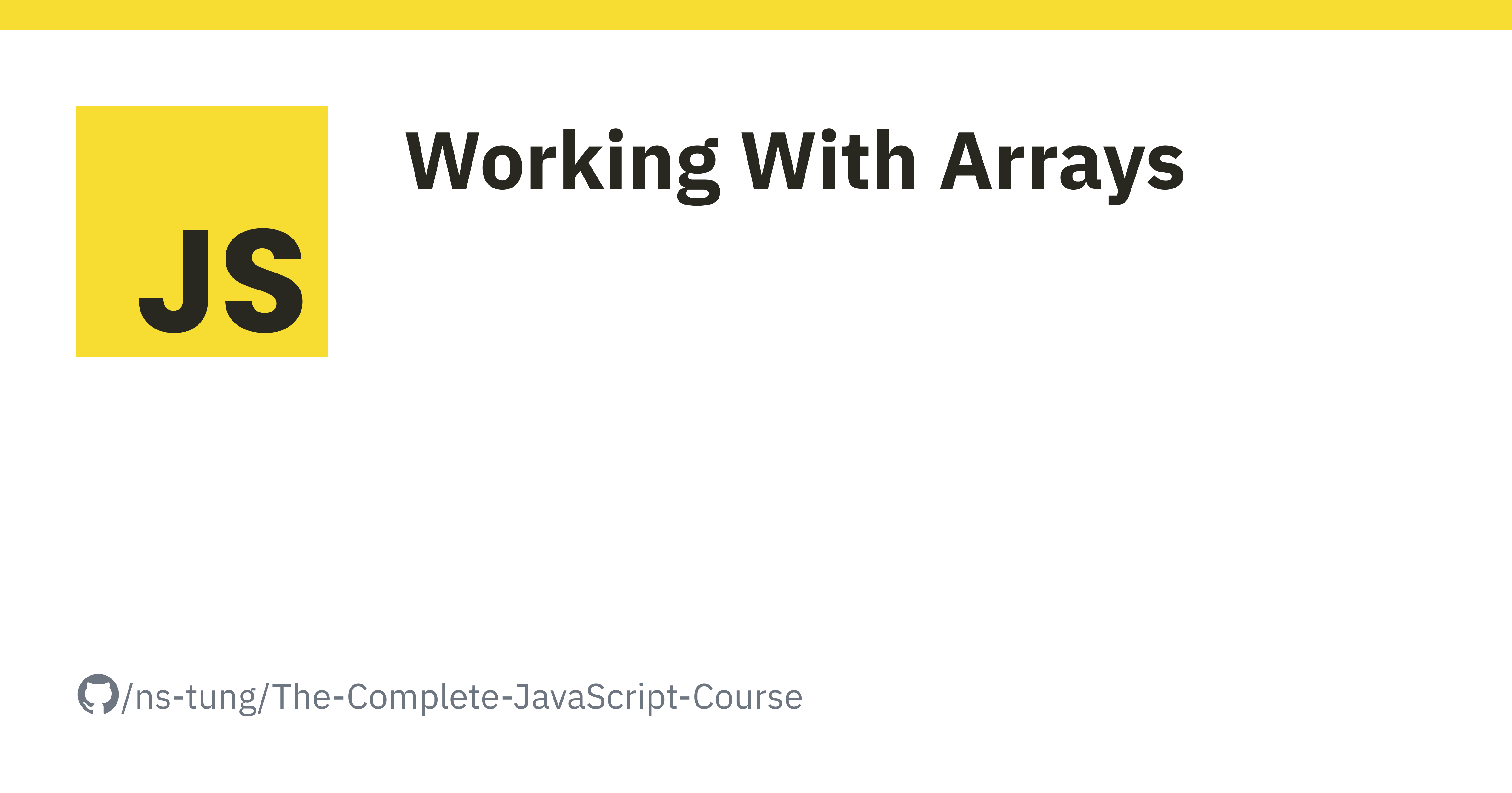 Working With Arrays